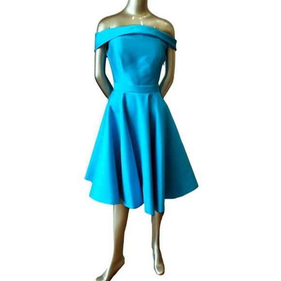 Vintage JOHN PAUL ATAKER Off-the-Shoulder Lace Up Back Party Dress - Picture 7 of 8